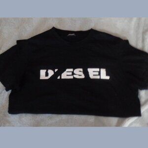 DIESEL T-just-sl Broken Logo T-Shirt-Crew neck Unisex, Street Style Balck